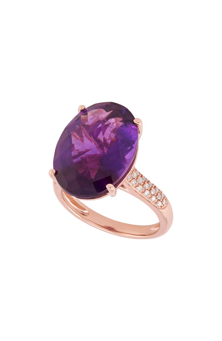 Frankie & Zoe Diamond & Amethyst Ring, Alternate, color, Rose Gold