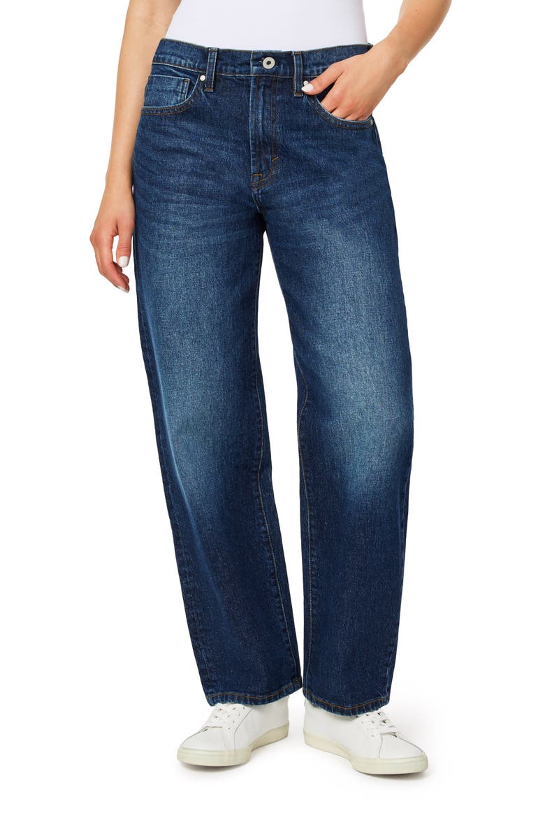 Emmy Relaxed Straight Leg Stretch Cotton Jeans, Main, color, WELLINGTON
