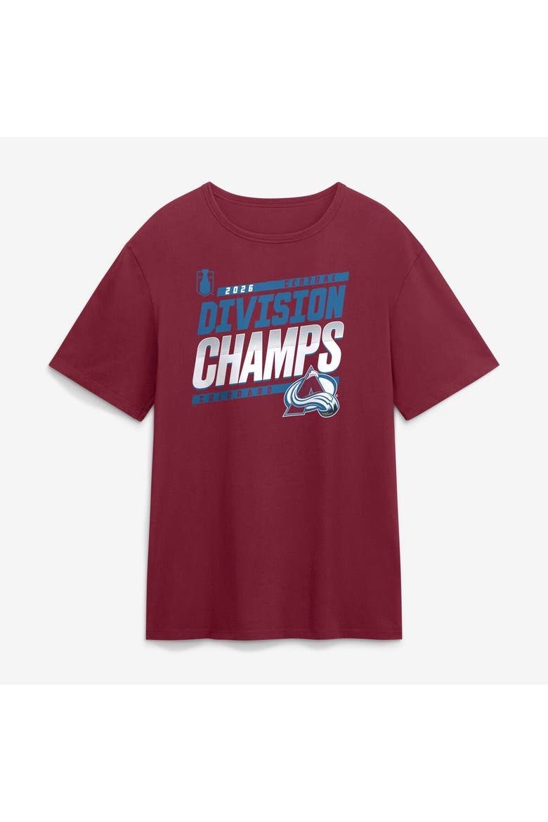 Men's Fanatics Burgundy Colorado Avalanche 2026 Central Division Champions T-Shirt, Main, color, Burgundy