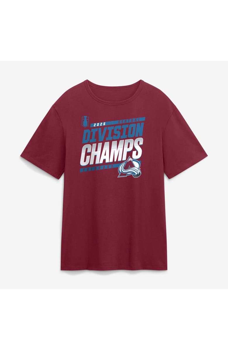 FANATICS Men's Fanatics Burgundy Colorado Avalanche 2026 Central Division Champions T-Shirt, Main, color, Burgundy