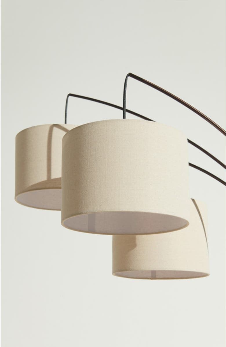 Brightech Trilage 84" Adjustable Tall LED Floor Lamp with 3 Fabric Drum Shades, Bulbs Included, Alternate, color, Metallic Bronze