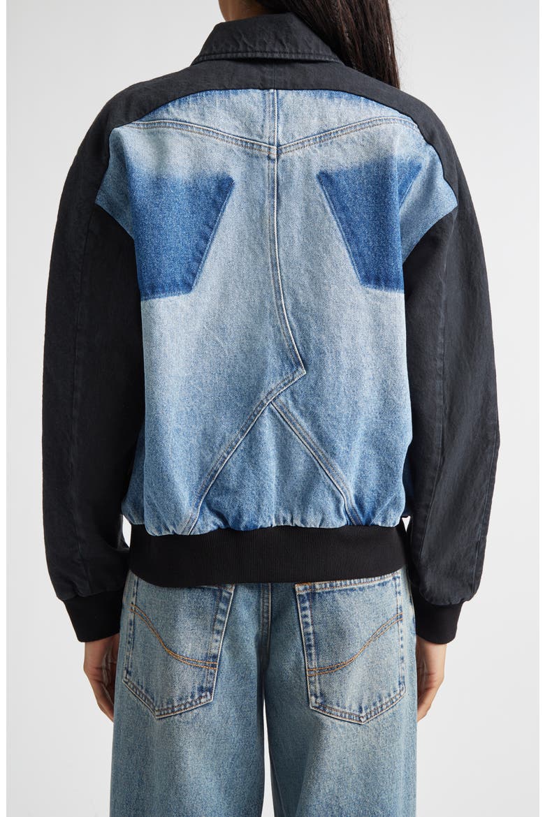 Patchwork Denim Bomber Jacket, Alternate, color, PATCHWORK DENIM