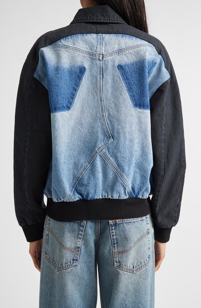 Stella McCartney Patchwork Denim Bomber Jacket, Alternate, color, Patchwork Denim
