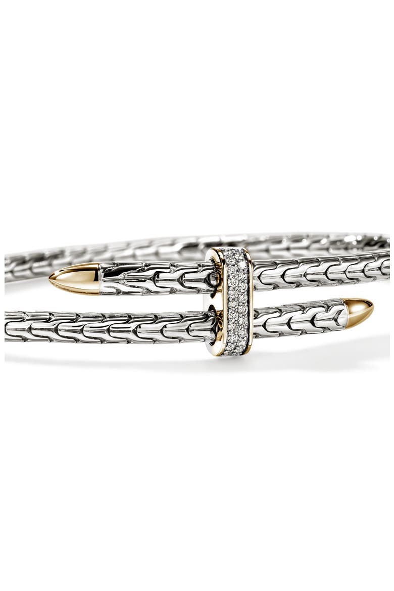 Spear Flex Cuff, Diamonds, 4mm, Alternate, color, SILVER/GOLD