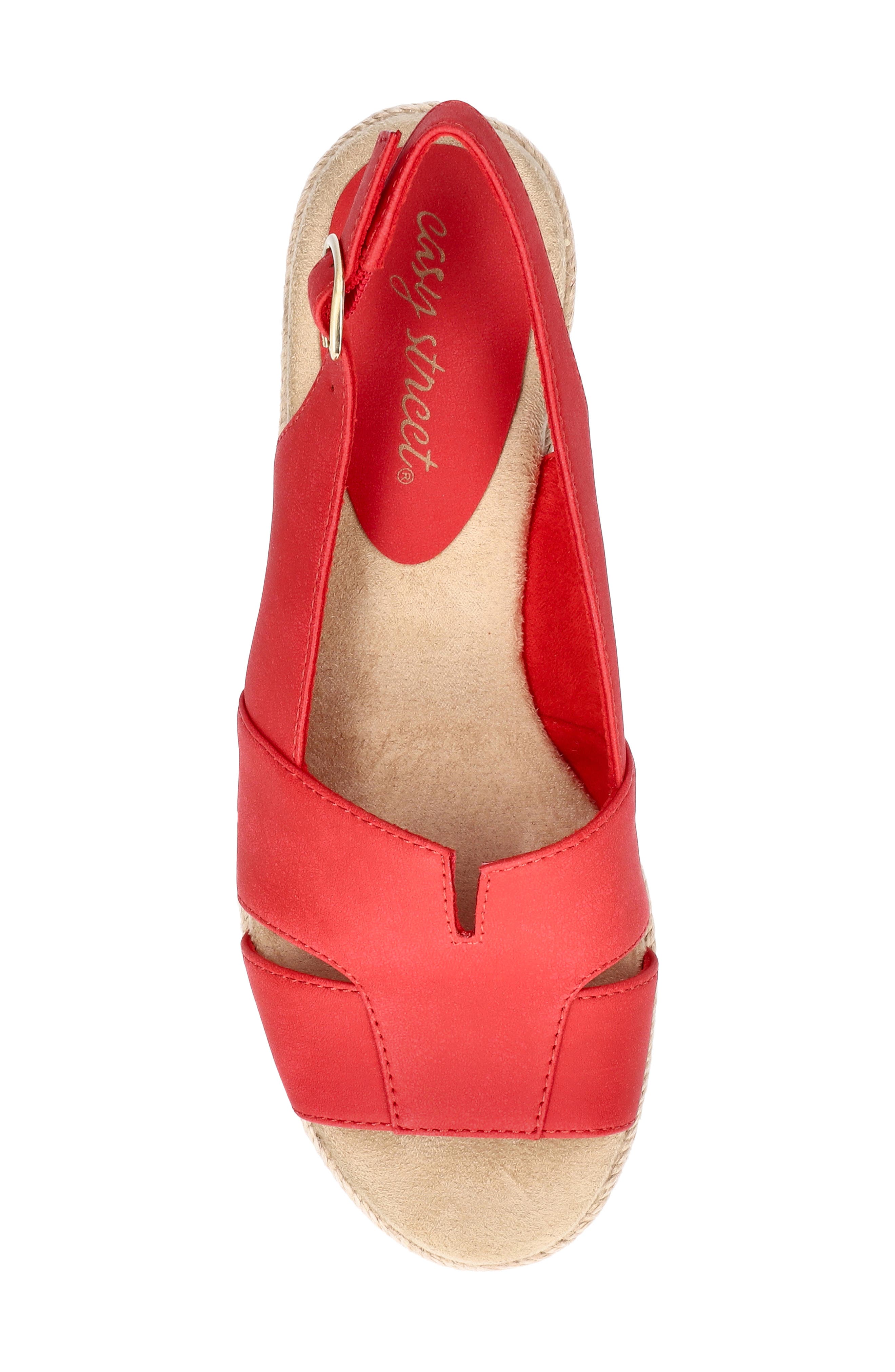 Resort Slingback Wedge Sandal, Alternate, color, RED