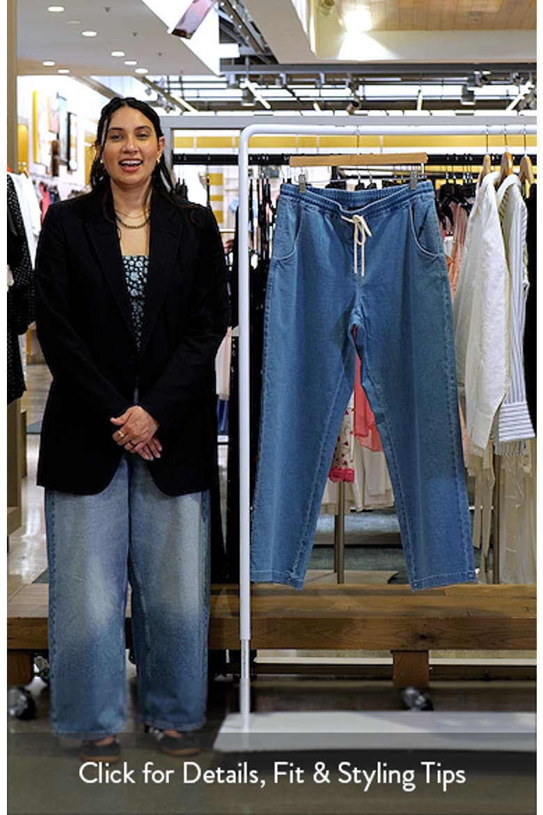 Drawstring Relaxed Knit Denim Pants video