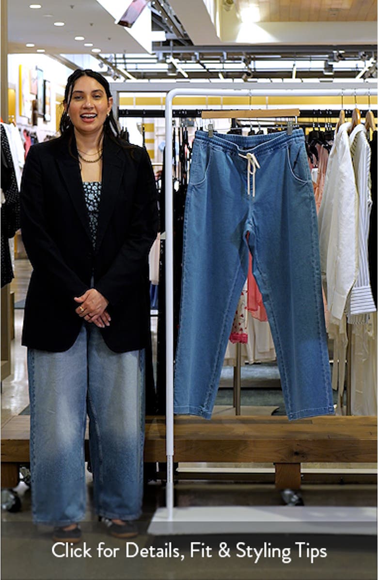 Drawstring Relaxed Knit Denim Pants, sales video thumbnail