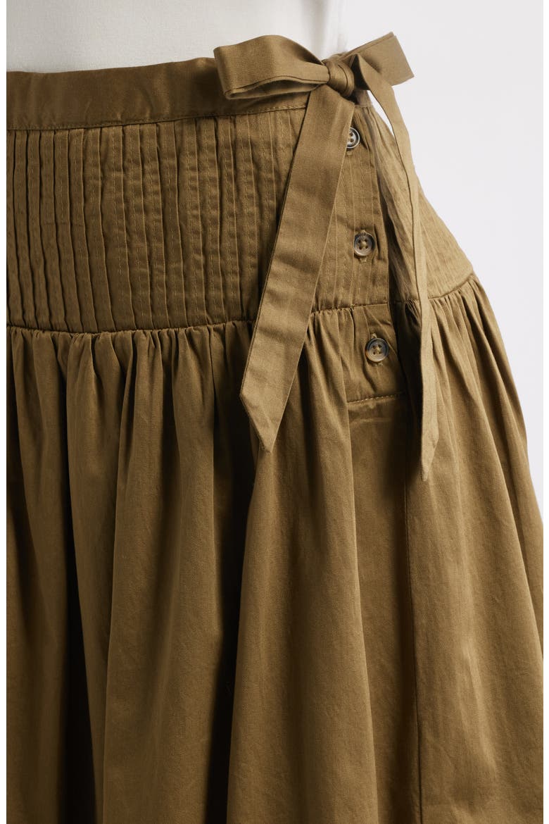 Josie Drop Waist Organic Cotton Midi Skirt, Alternate, color, OLIVE