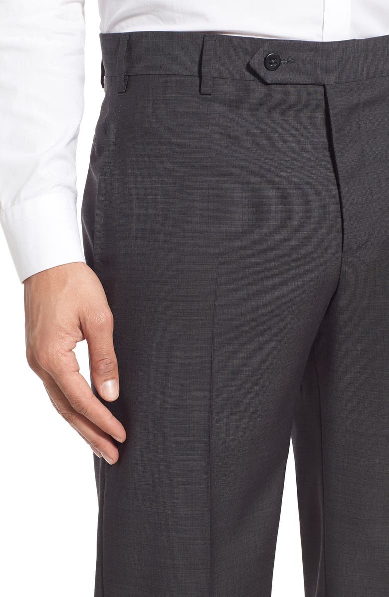 Zanella 'Devon' Flat Front Solid Wool Trousers, Alternate, color, 