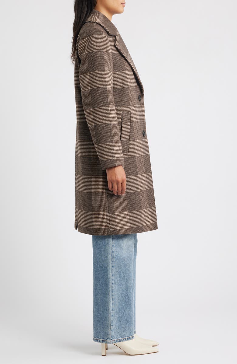 Vince Camuto Wool Blend Coat, Alternate, color, Taupe Glen Plaid