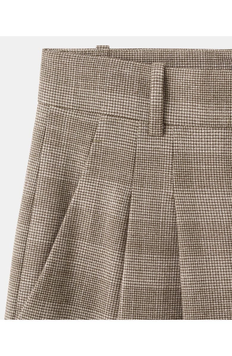 MANGO Natalie Plaid Wide-Leg Trousers, Alternate, color, Brown