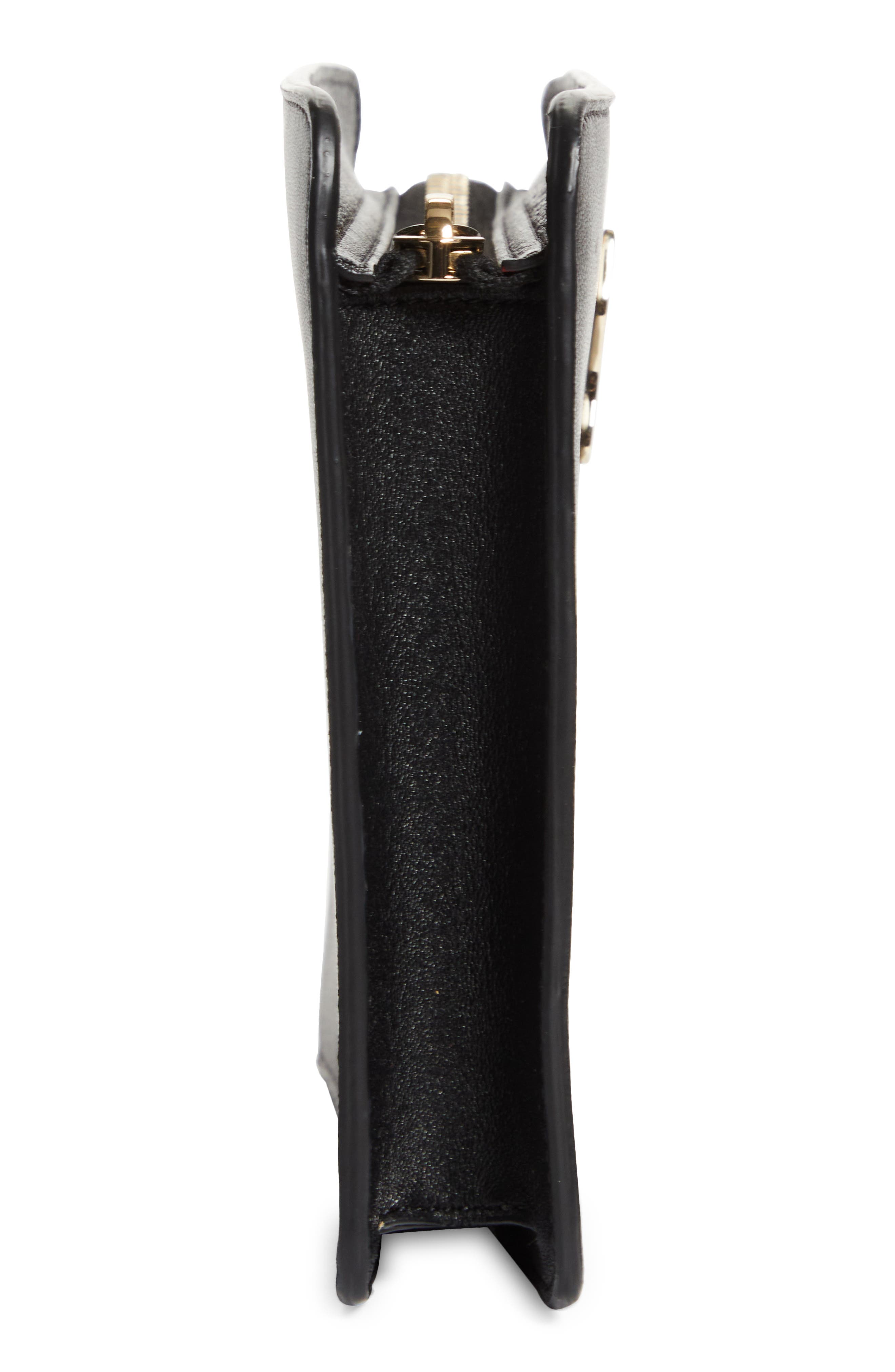 Christian Louboutin Small Bettina Leather Wristlet, Alternate, color, Black/ Gold