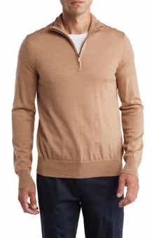 Brooks Brothers Merino Wool Quarter Zip Pullover
