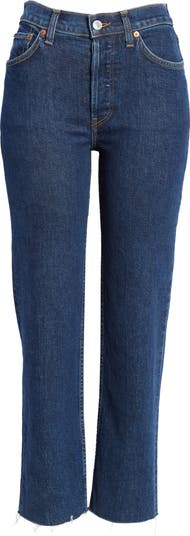 RE/DONE Originals STOVEPIPE ハイライズデニム RE/DONE Jeans | High Rise Stove Pipe in Medium Vain Wash