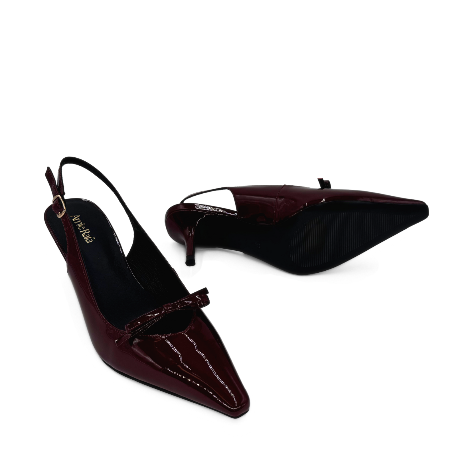 Georgia Pointy Toe Bow Heels, Alternate, color, Burgundy