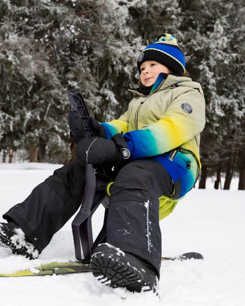 Deux Par Deux Two-piece Play Snowsuit With Gradient Jacket In Black