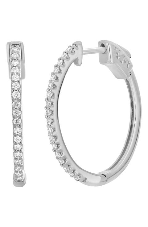 Diamond Oval Hoop Earrings - 0.27ct.