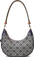 Tory Burch T-Monogram Jacquard Crescent Shoulder Bag