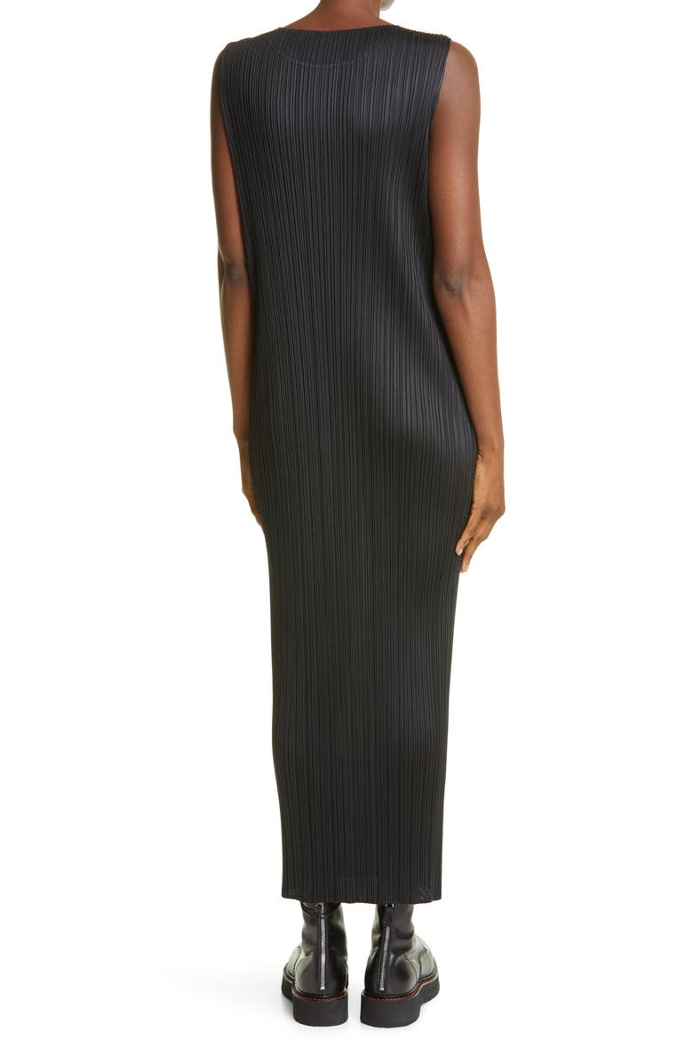 Basics Pleated Midi Dress, Alternate, color, BLACK