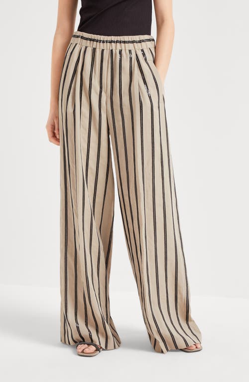 Brunello Cucinelli Loose Track Pants In Coffee