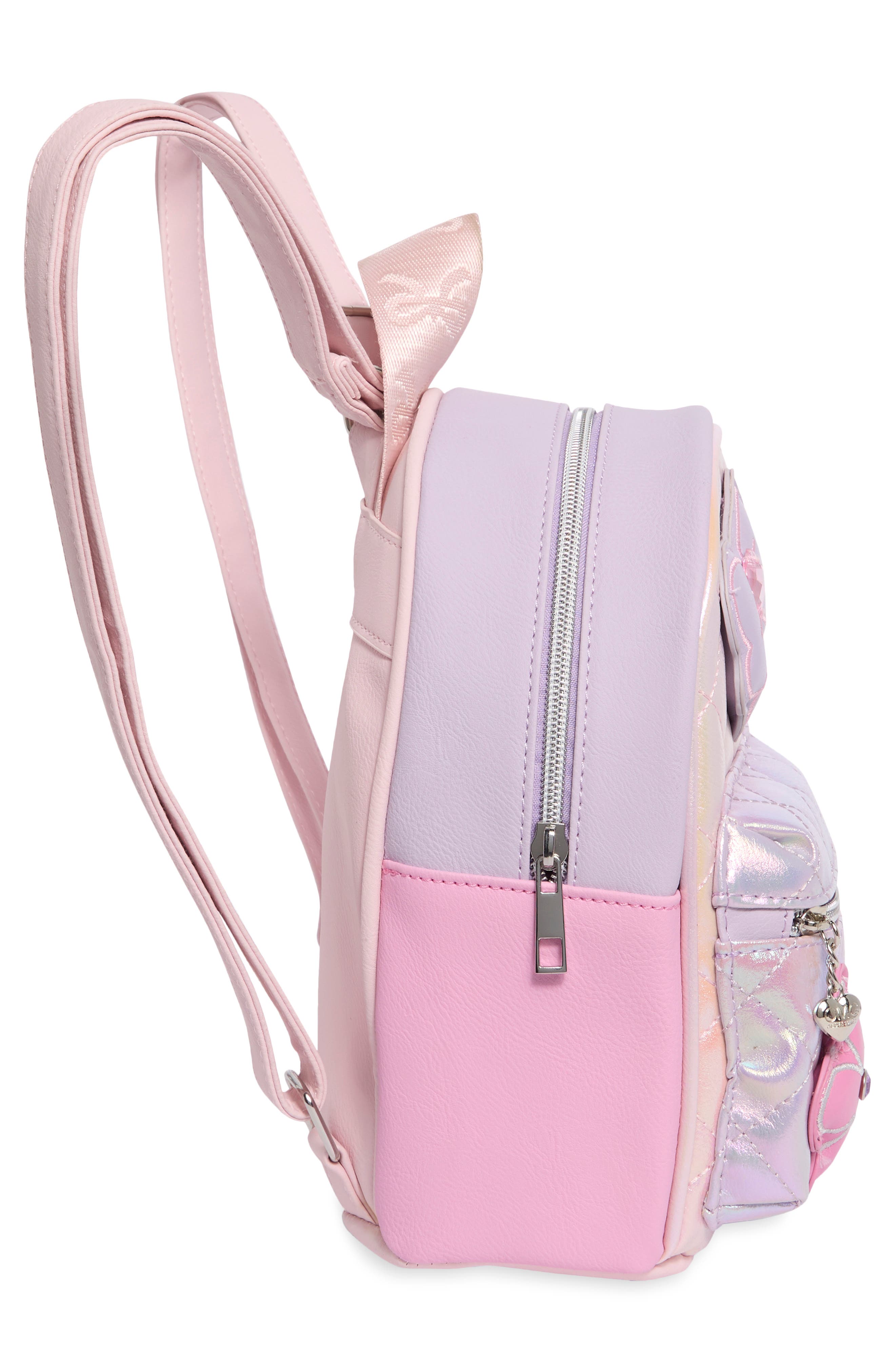Bow Appliqué Quilted Mini Backpack, Alternate, color, MULTI COLORS