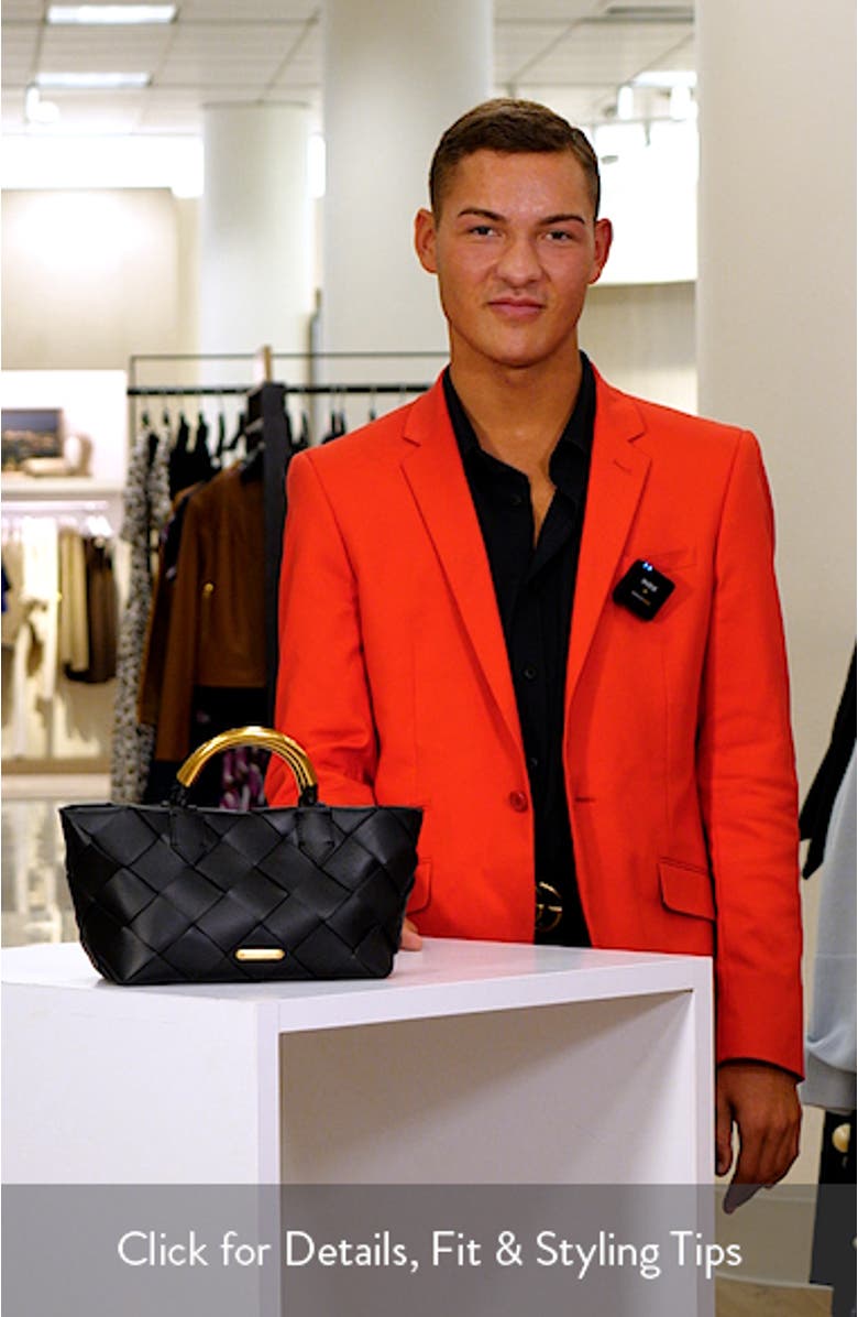 Mini Frankie Woven Leather Tote, sales video thumbnail