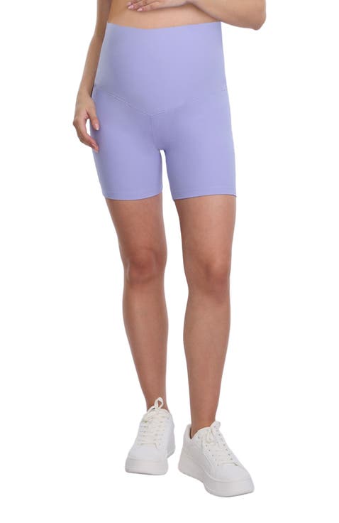 6 1/2" Ribbed Maternity Biker Short
