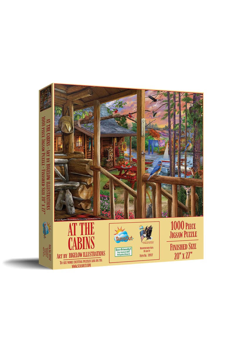 At The Cabins 1000 piece Jigsaw Puzzle for Adults, Main, color, Multicolor