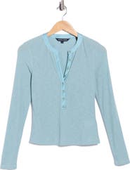 Veronica Beard Drexler Knit Henley Top