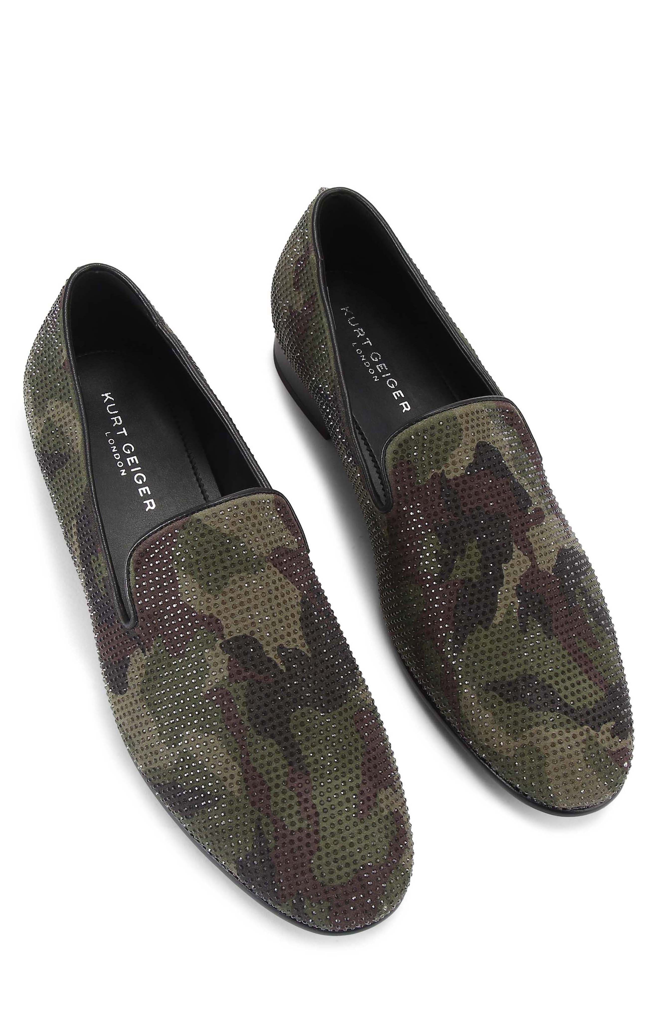 Kurt Geiger London Ace Camo Embellished Slip-On Shoe, Alternate, color, Dark Green