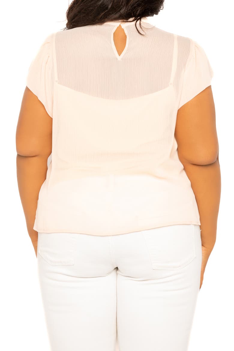 Ruffle Sleeve Top, Alternate, color, BLUSH