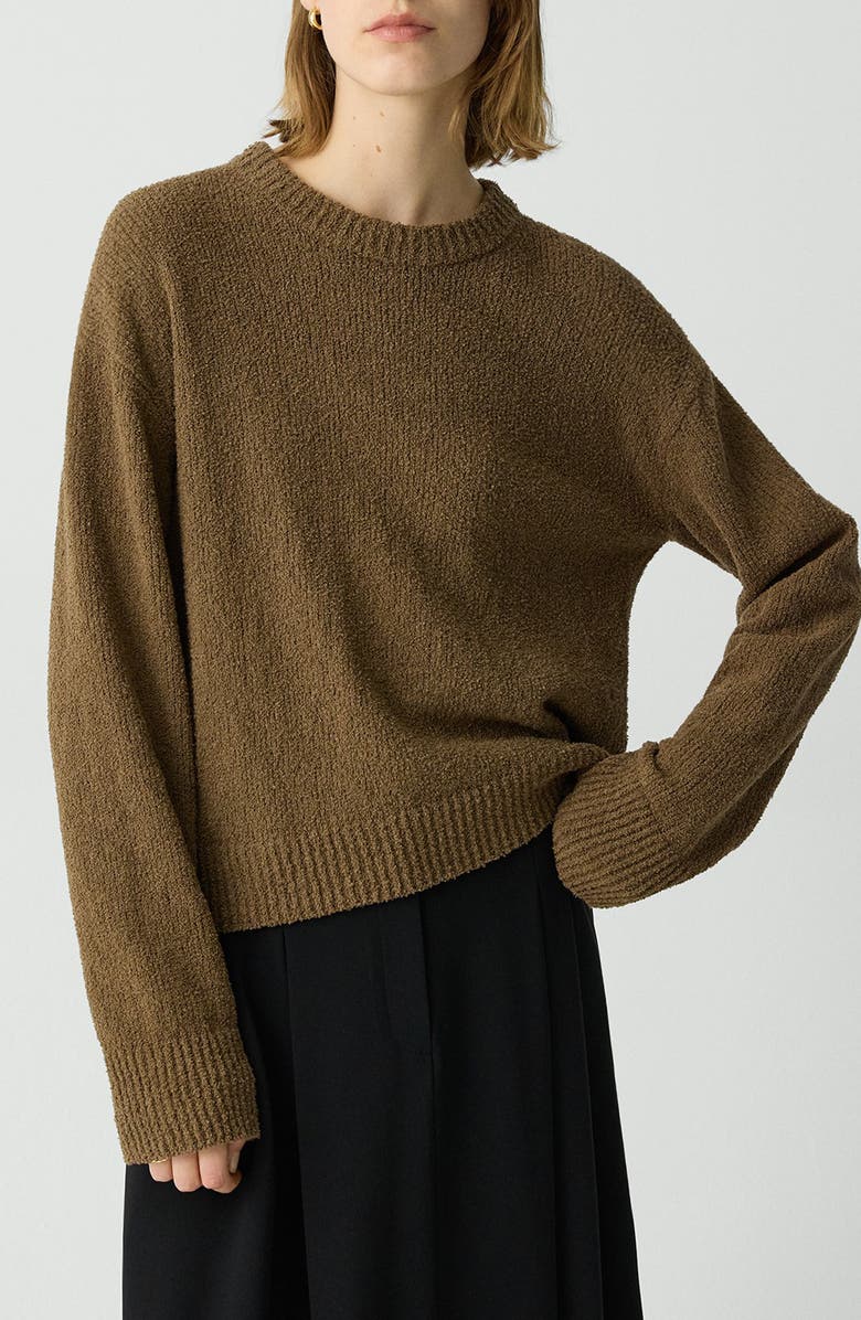 Theory Stretch Cotton Bouclé Sweater, Main, color, 