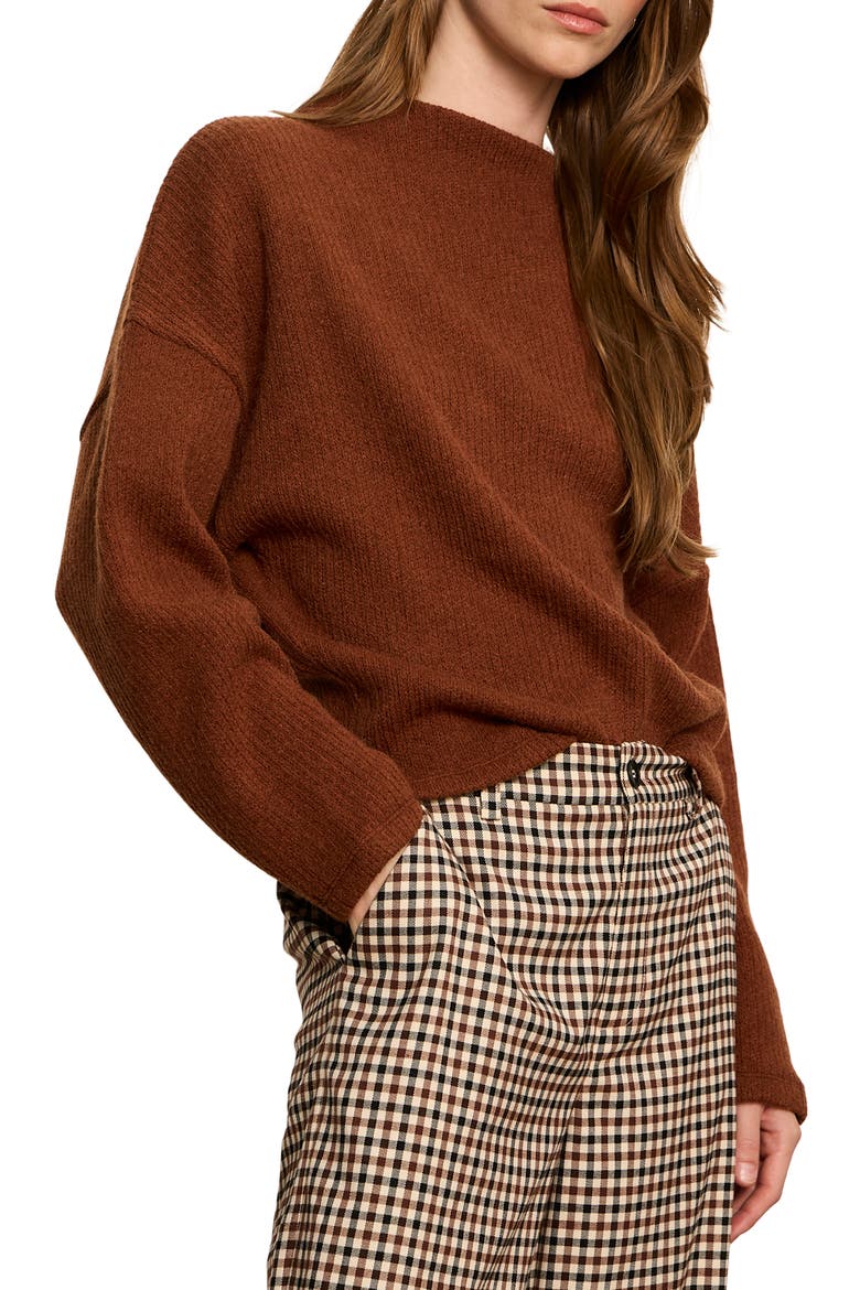 Dolman Sleeve Sweater, Alternate, color, BURNT COCOA BROWN