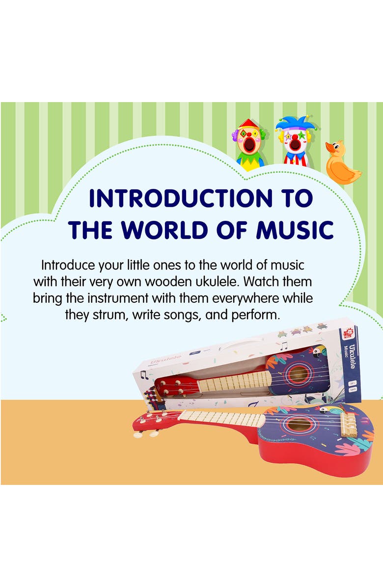 Leo & Friends Wooden Ukulele for Toddlers, Alternate, color, Red