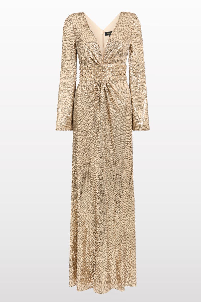 June Sequin Embellished Maxi Dress, Main, color, Illusion