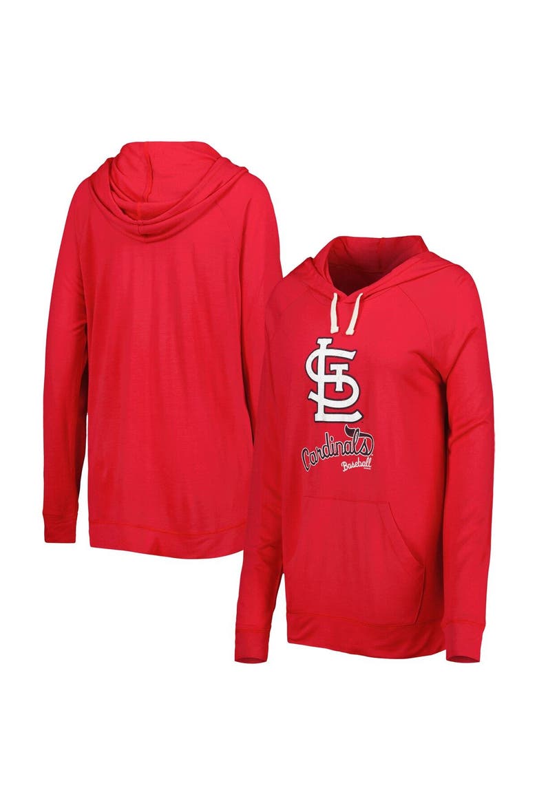 Women's Touch Red St. Louis Cardinals Pre-Game Raglan Pullover Hoodie, Main, color, Red