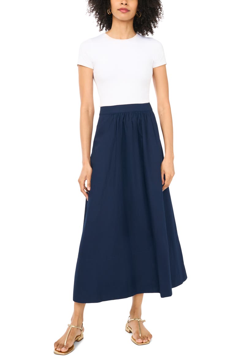 Poplin Maxi Skirt, Alternate, color, CLASSIC NAVY