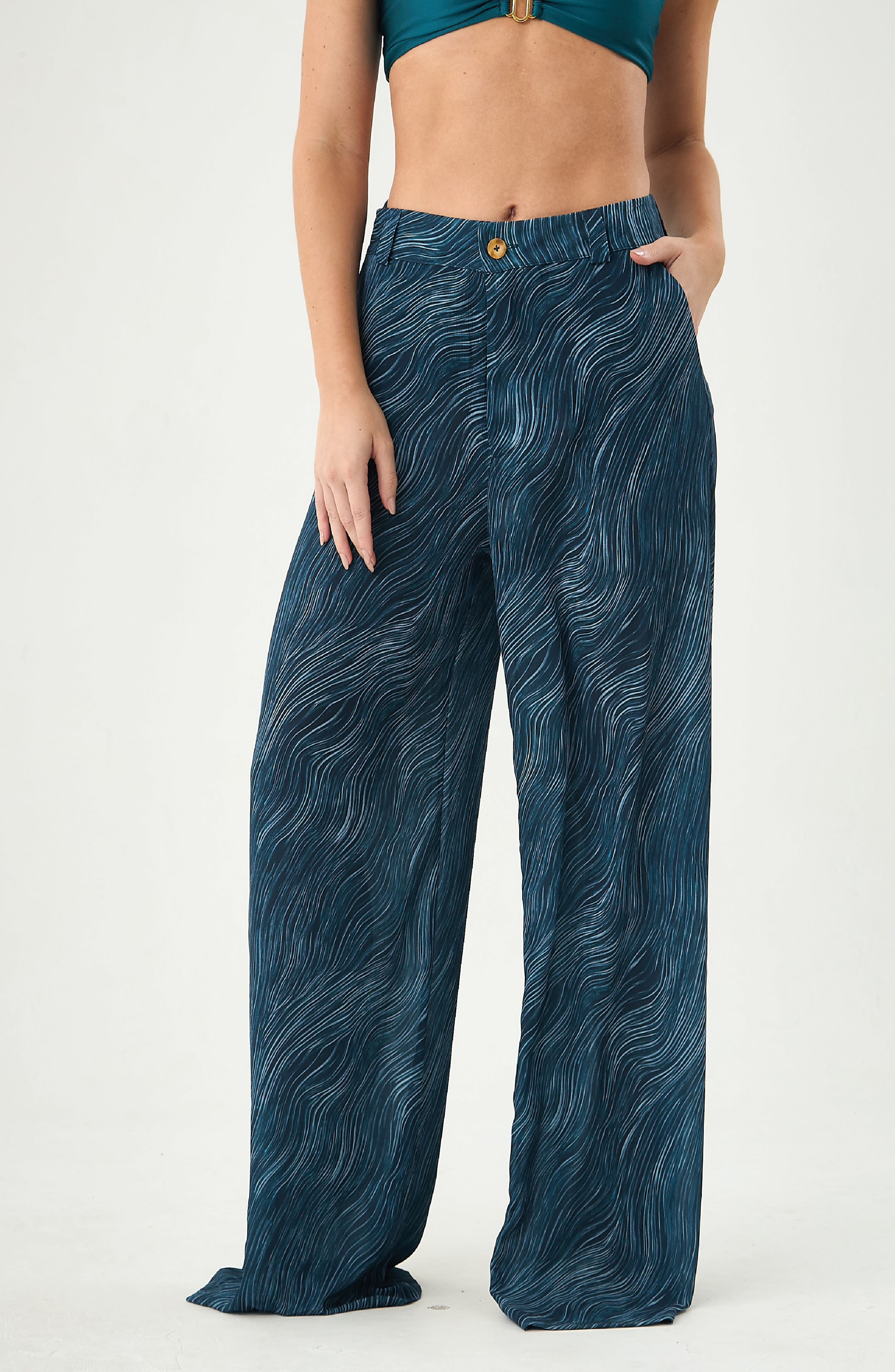 Naomi Print Wide-Leg Pants