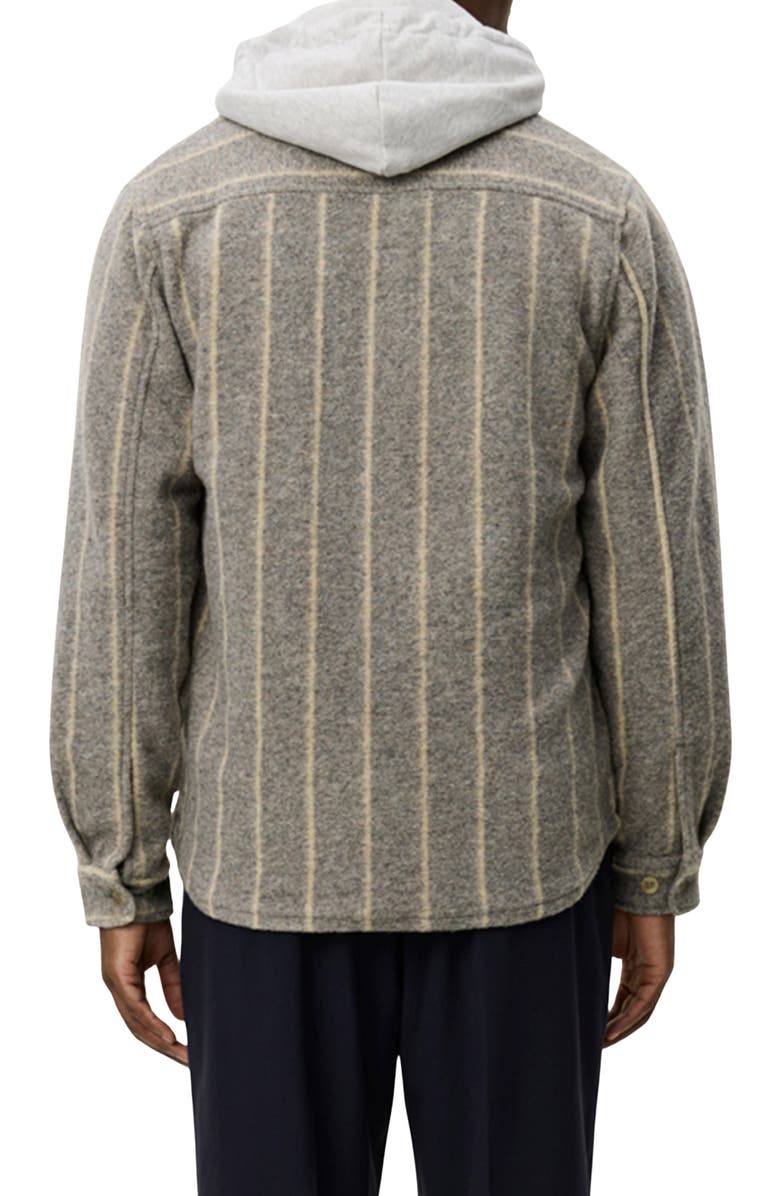Les Deux Lennon Stripe Overshirt, Alternate, color, Grey Melange