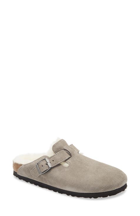 Grey birkenstock clogs on sale