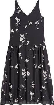 Theory Floral Sleeveless Drop Waist Dress