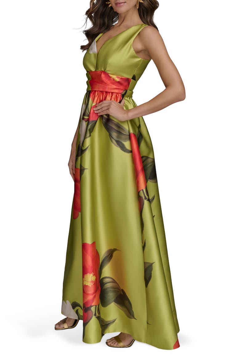 Floral Print Sleeveless A-Line Dress, Alternate, color, SMMR CITRO