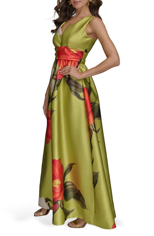 Donna Karan New York Floral Print Sleeveless A-line Dress In Smmr Citro