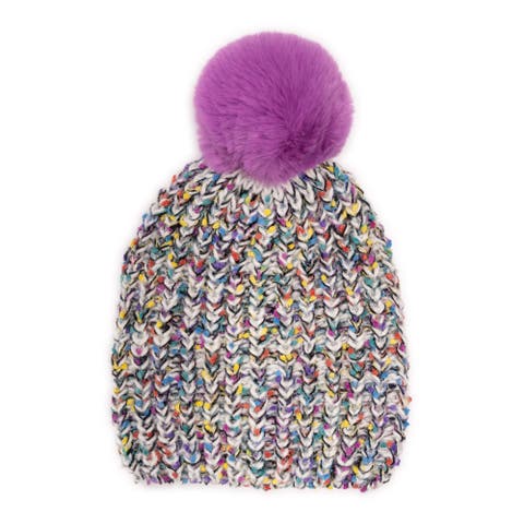 Women's Marled Hat w/ Colorful Nep