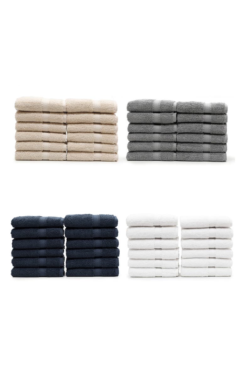 Linum Home Textiles 100% Turkish Cotton Sinemis Terry Washcloths - Set of 6 or 12, Alternate, color, White