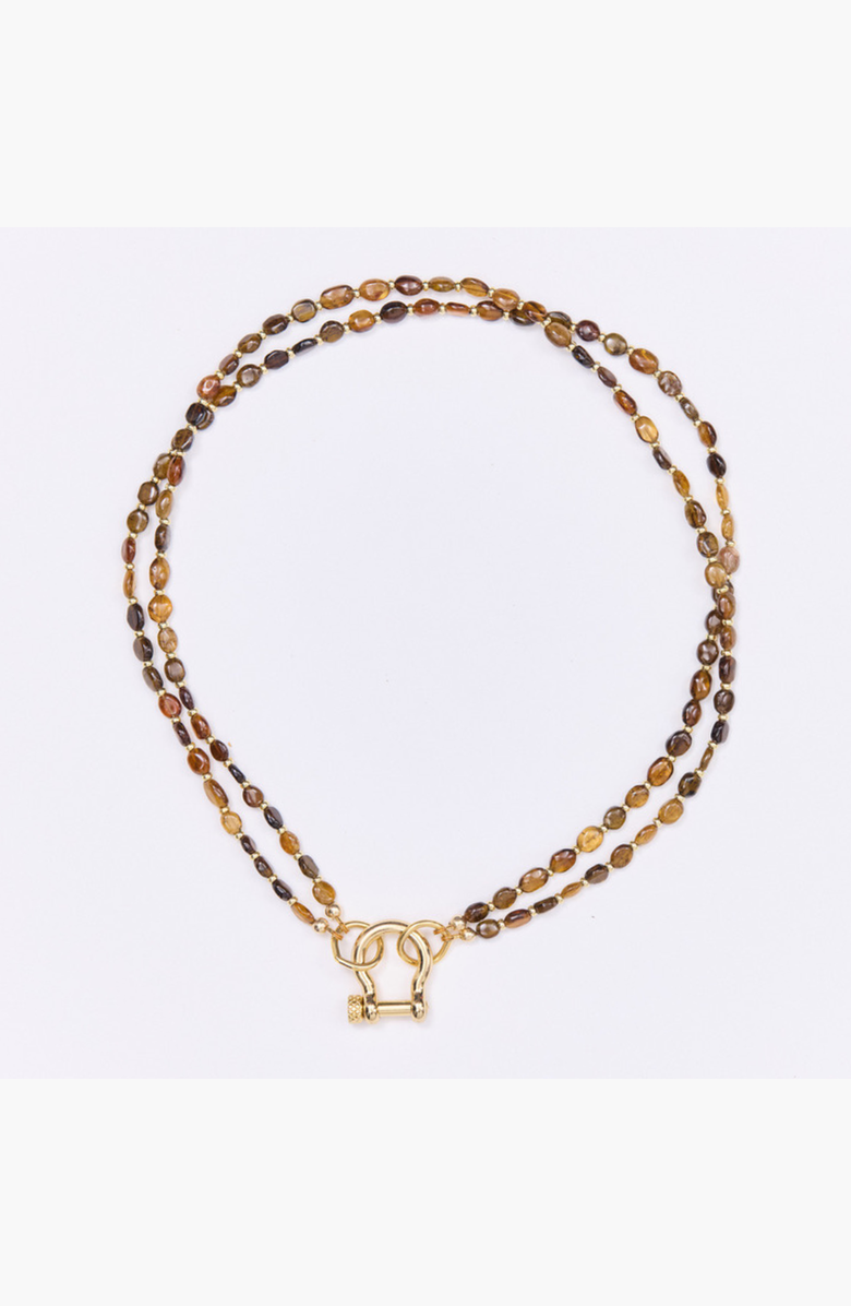 SHOP SPICY DAN Sir Double Stranded Petro-Tourmaline Necklace, Alternate, color, Brown