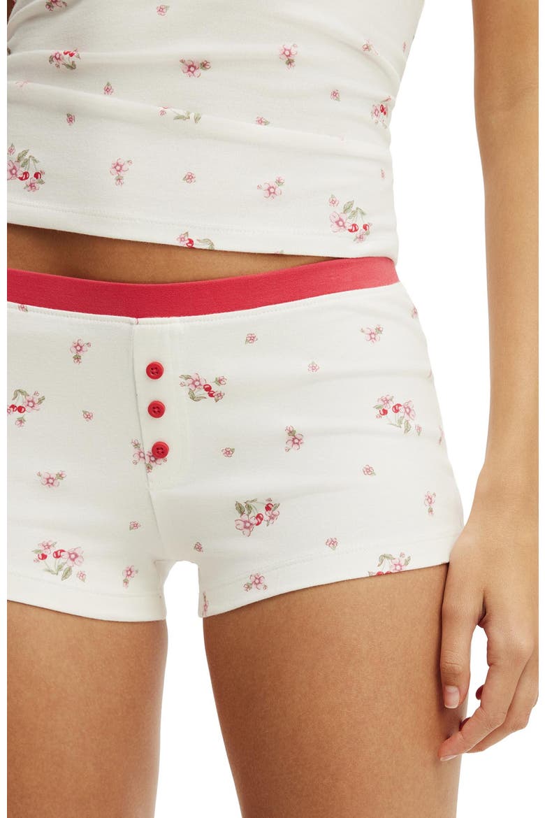 Women's Dreamy Soft Boyshort, Alternate, color, Claire Cherry Floral Coconut