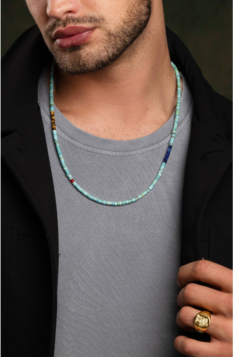 Nialaya Heishi Necklace, Alternate, color, Turquoise / Brown / Blue