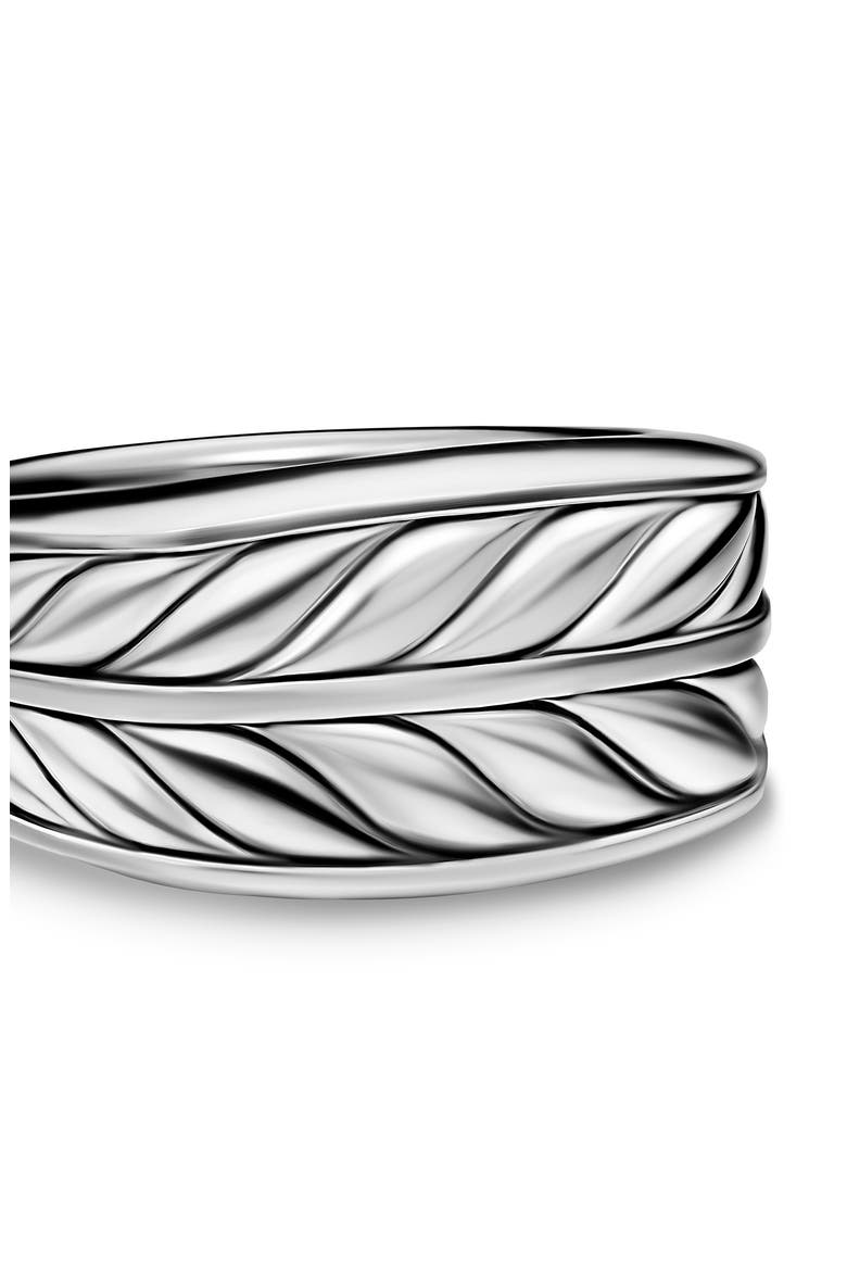 Chevron Three Sided Signet Ring, Sterling Silver, 12.5mm, Alternate, color, SILVER