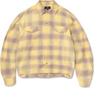 Represent Plaid Cotton Flannel Snap Front Shirt